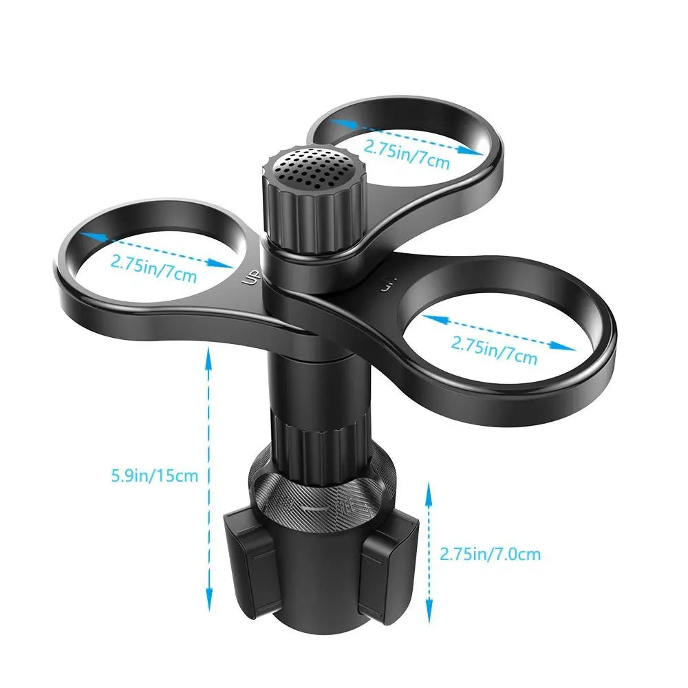 3in1 Car Drink Holder Adjustable 360 Degree Rotating Auto Cup Holder Vehicle Mounted Multifunctional Rotating Cup Holder Zpaxo