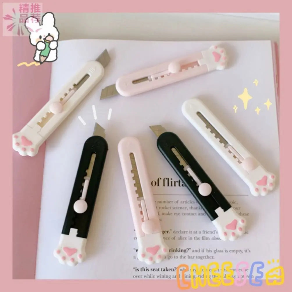 1pcs Kawaii Mini Portable Cat Claw Utility Knife Cute Creative Exquisite Hand Account Decoration Paper Cutting Tool Art Supplies Zpaxo