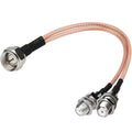 F Male Dual Female Connector Y 3 Way Jack Splitter Flexible RG316
