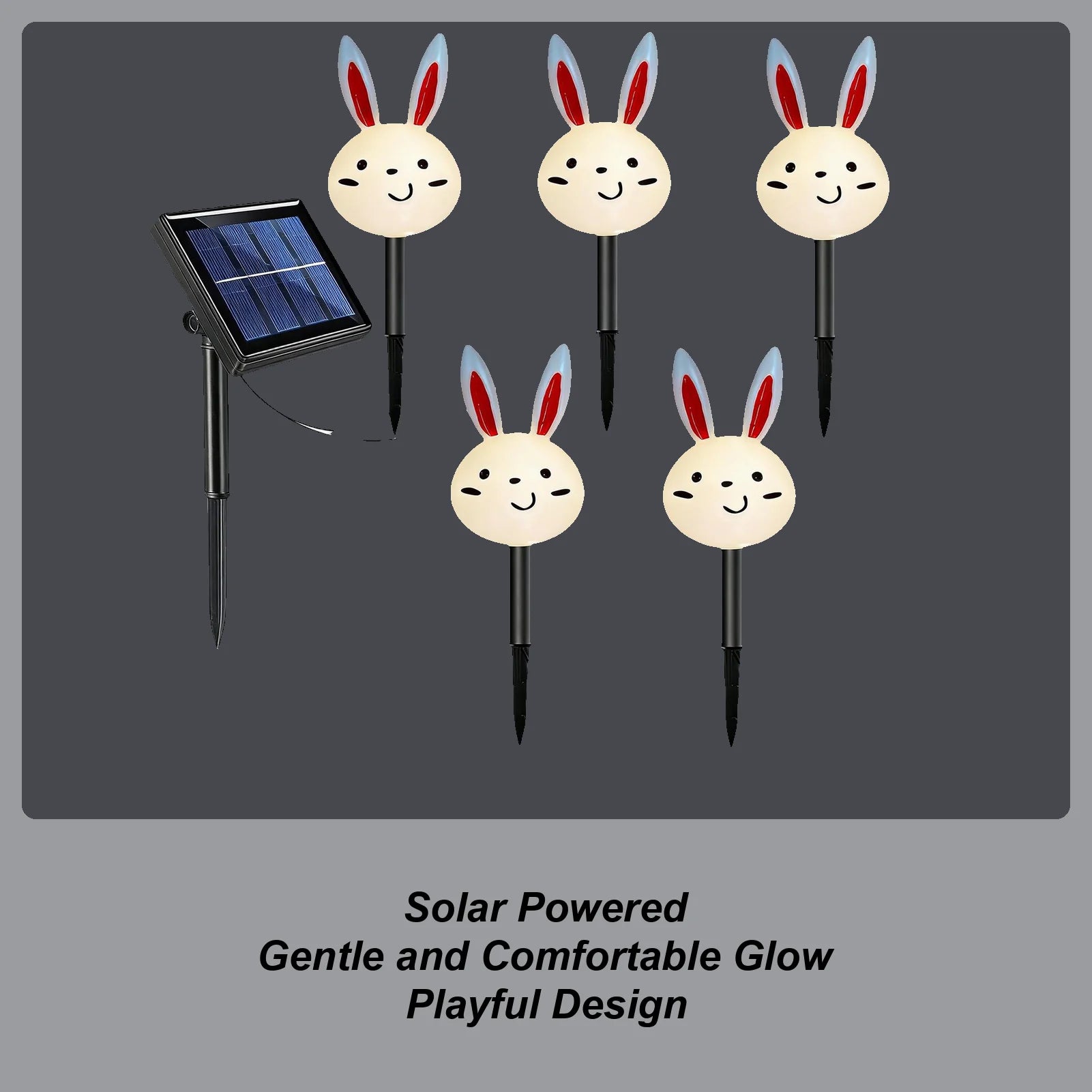 Easter Solar Lights Outdoor Waterproof Rabbit Carrot Garden Lighting