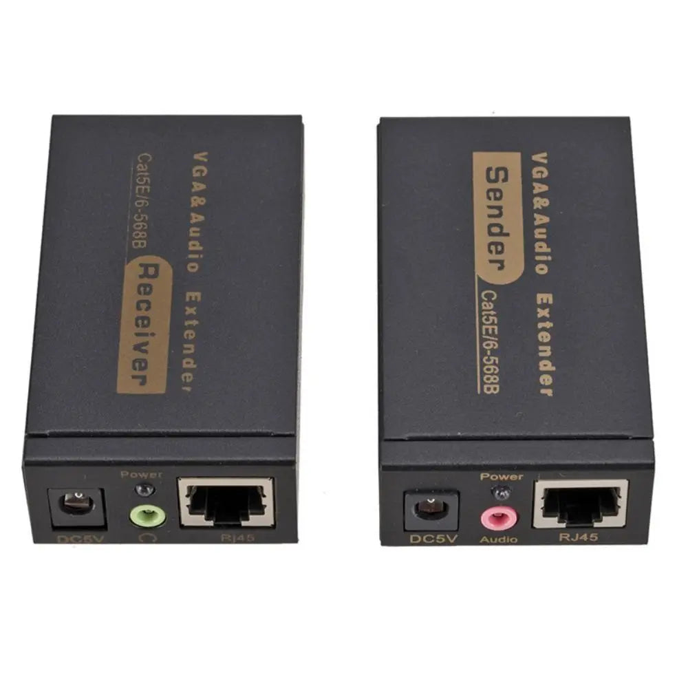 VGA RJ45 100M Video Audio Extender Signal Amplifier Cat5 6 Zpaxo