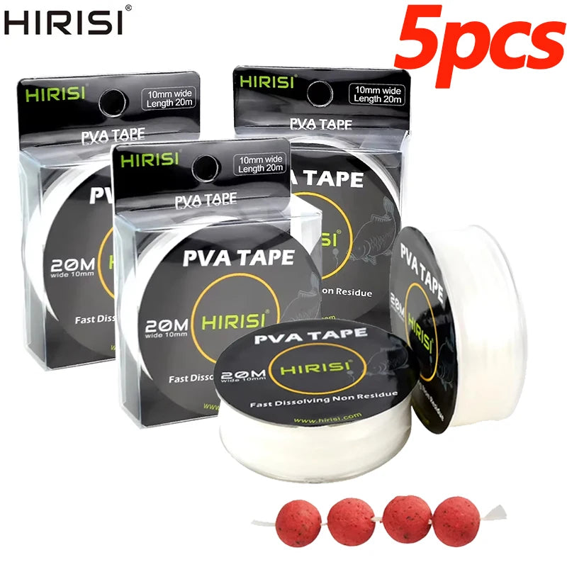 HIRISI 2pcs Carp Fishing Accessories PVA Tape String For Boilie Size 10mm X 20m For Outdoor Fishing Zpaxo
