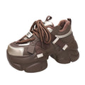 2023 Soft Sneakers Woman Female Fashion Increasing Ladies Trainers Zpaxo Brown plus velvet 39(Foot 24.5cm) China Mainland