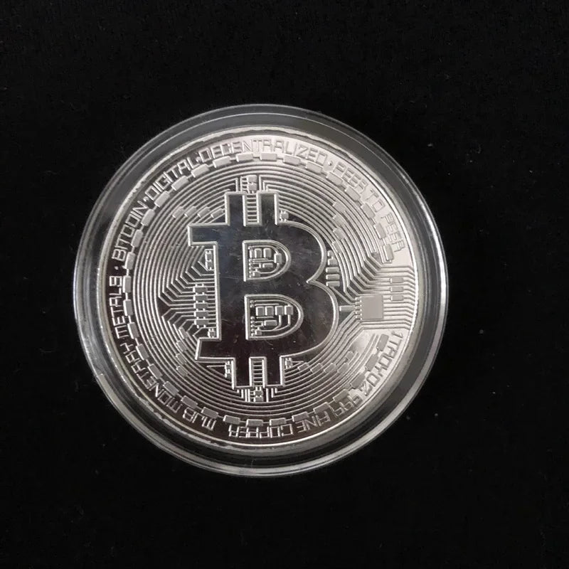 1/5pcsGold Plated Bitcoin Coin Collectible Casascius Bit BTC Art Collection Gift Physical Commemorative Metal Antique Imitation Zpaxo