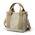 Handheld Thickened Canvas Mobile Phone Bucket Tote Bag Small Bag with Zipper Compartment Bag Simple Shoulder Bag Birthday Gift Zpaxo Khaki With Baldric 23x21cm