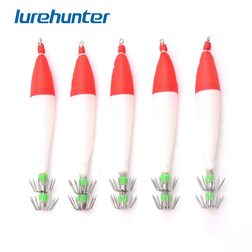 5-Pack Luminous Squid Hooks – Glow Sea Fishing Lures Size 4
