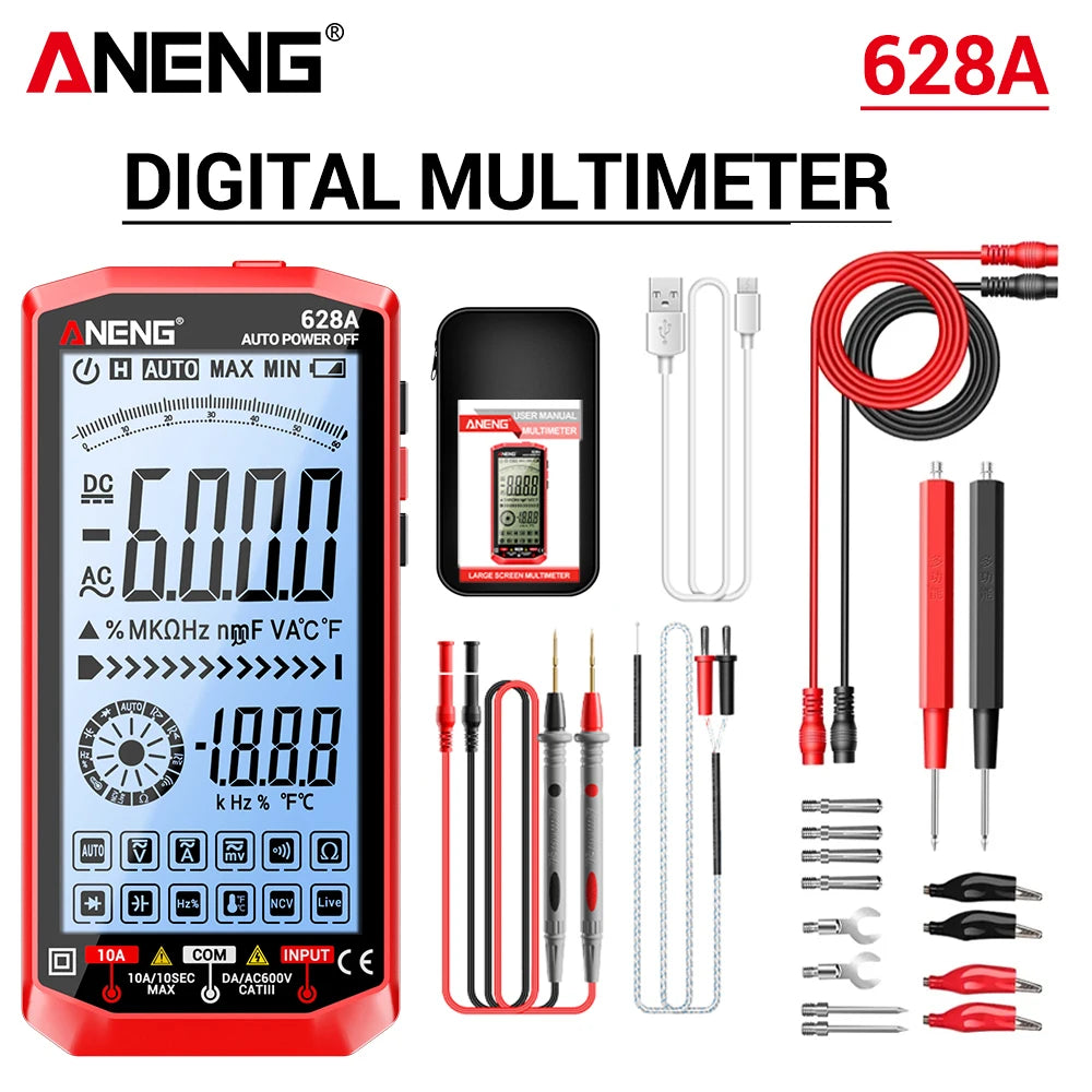 High-precision Multimeters ANENG 628A Type-c Direct Charging Lithium