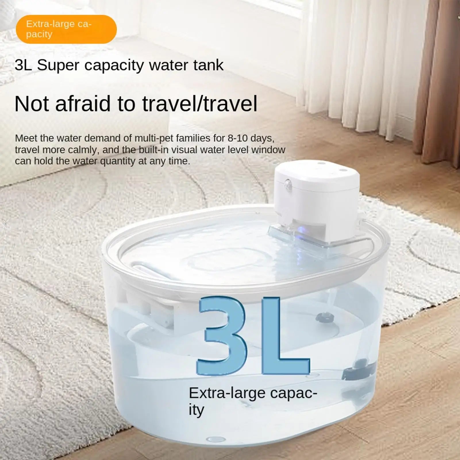 Cat Fountain Rechargeable Waterer Sensor Water Cats Drinking Tabletop