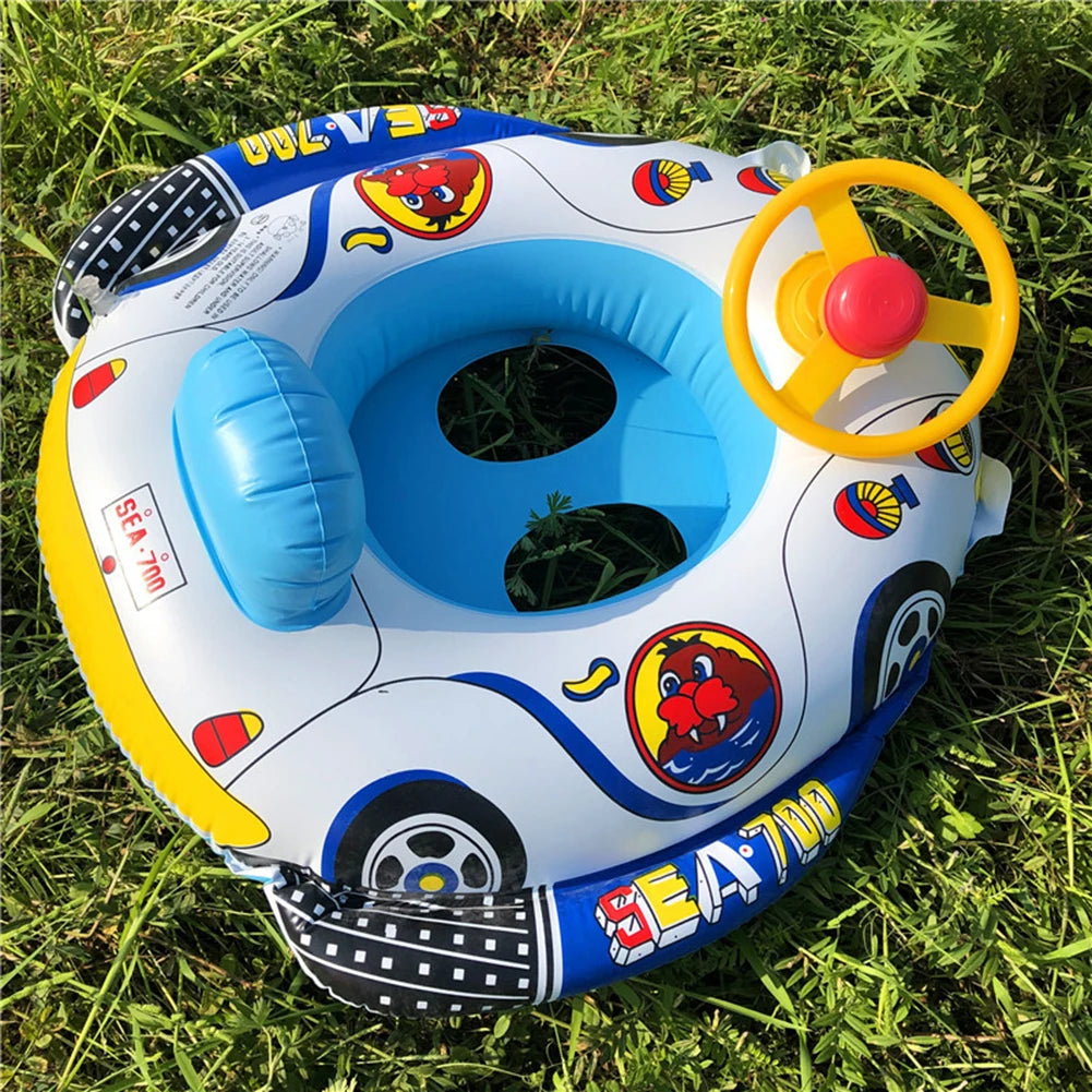 Baby Swimming Pool Float Cute Car Design Kids Toddler Inflatable