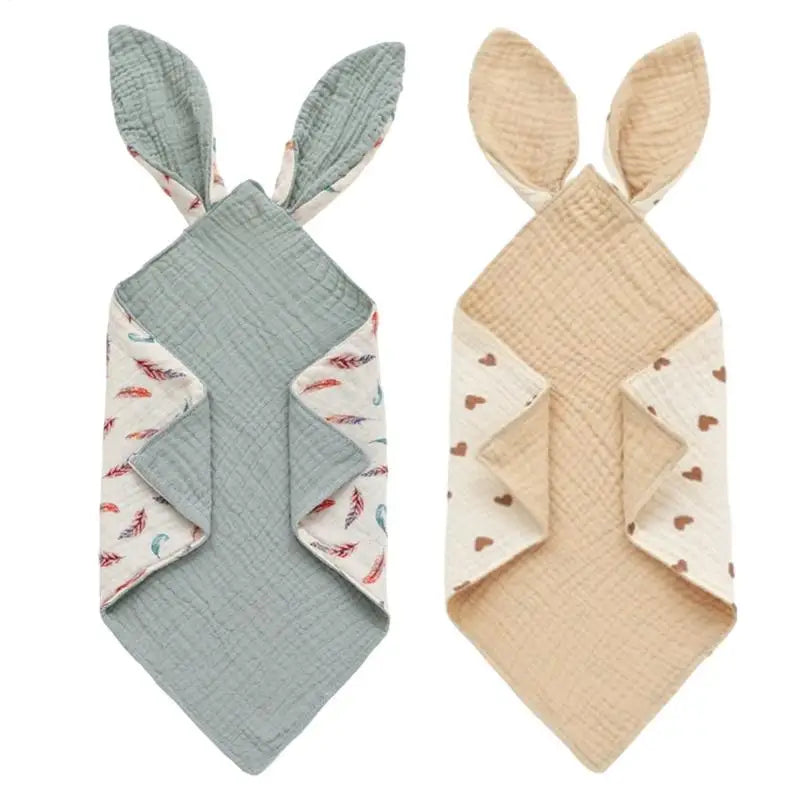 Snap Bibs Baby Rabbit Ear Design Bandana Drool Soft Comfortable Zpaxo