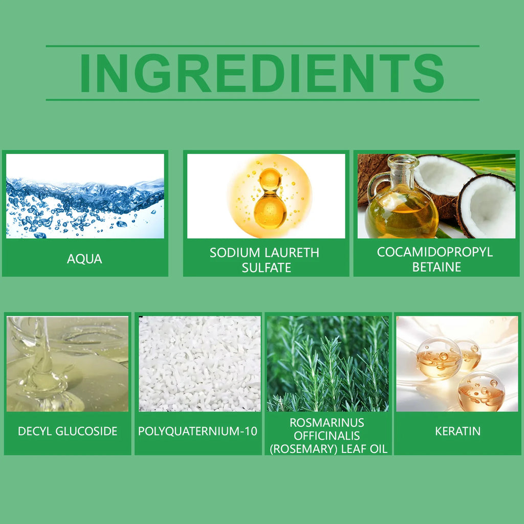 Rosemary Thickening Shampoo Hair Care Vitamin C Vitamin E Volumizing Moisturizing and Repairing Oil Control Deep Hydration Lock Zpaxo