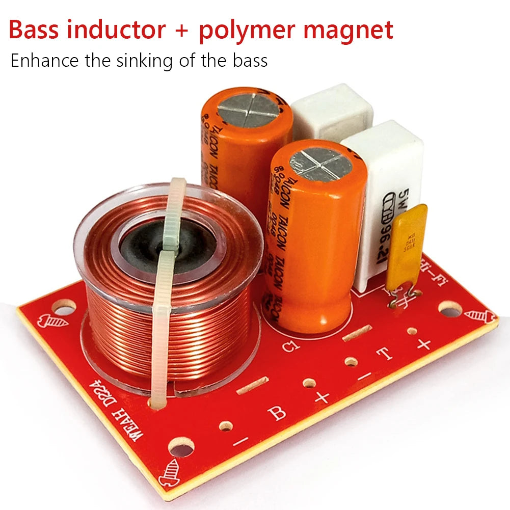1Pcs 2 Way Hi-Fi Audio Crossover Filter 120W Speaker Frequency Divider Stereo Crossover Filters55 Hz-20k Hz for Speaker Zpaxo