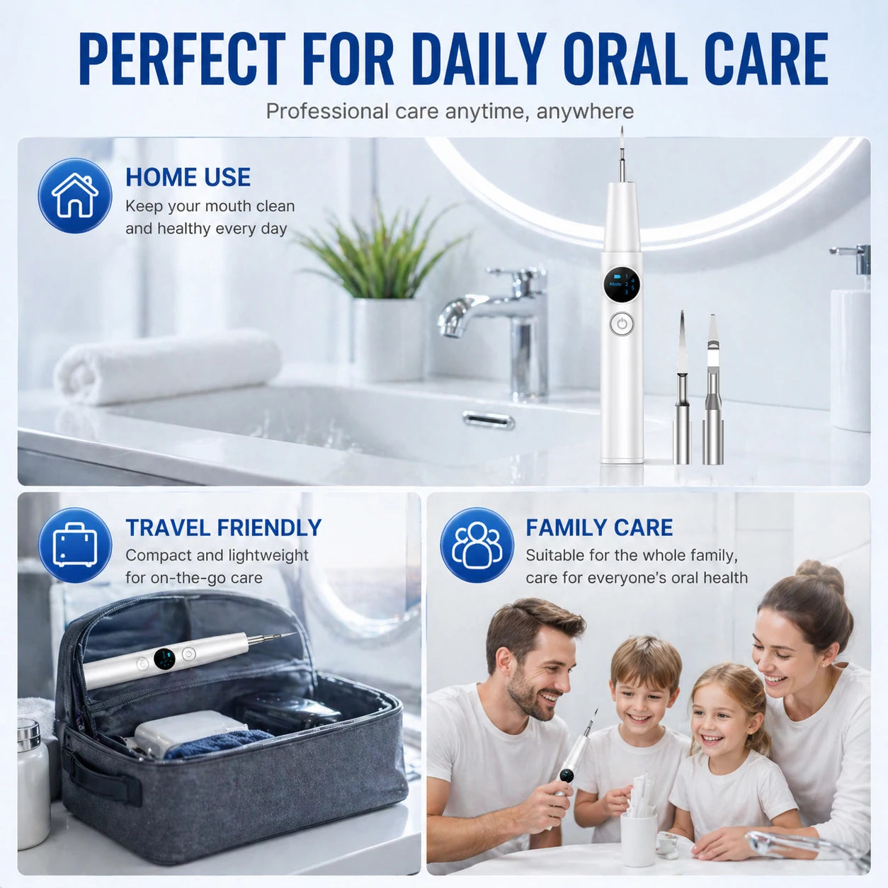 Ultrasonic Dental Scaler Electric Teeth Cleaner Sonic Teeth Plaque Cleaner Dental Stone Removal For Tartar Stain Cleaning Tools Zpaxo