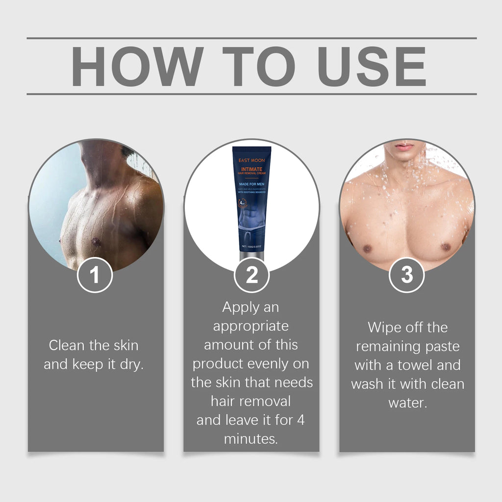 Men Hair Removal Cream Non-Irritating Whole Body Beard Depilatory Moisturizing Nourishing Skin Care for Smooth Comfortable Zpaxo