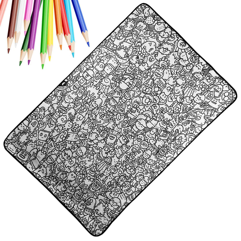DIY Coloring Blanket – Soft Washable Fleece Drawing Mat Kids DIY Coloring Blanket Zpaxo