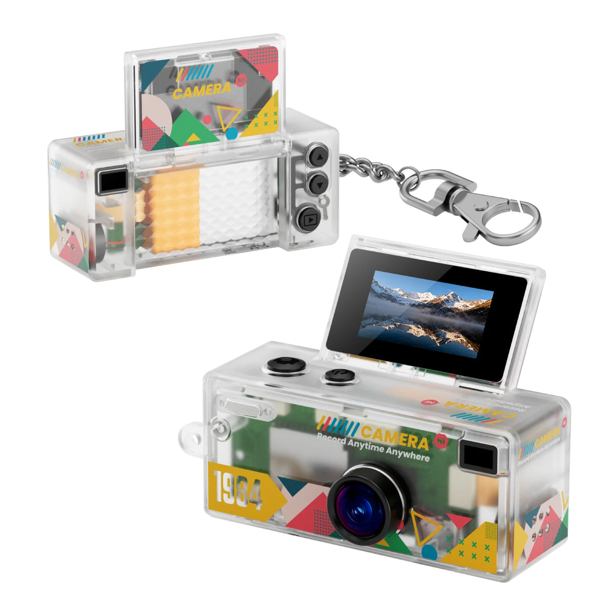 G62 Keychain Thumb Camera 0.96 Inch Retro Mini Action Camera 1080P Very Small Camcorder Audio Video Recorder Support Memory Card Zpaxo G62 Transparent Camera Add 8G