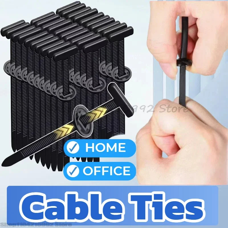Self-locking Nylon Universal Cable Tie Buckle Heavy Duty Zip Ties with Pin & Button Car Daily Repair Fastening Strap Zpaxo
