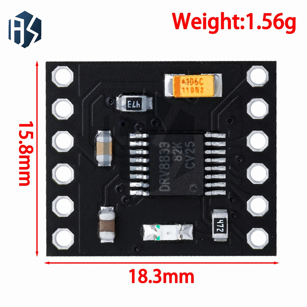 DRV8833 Motor Drive Module Board 1 5A 3V-10V 2 Channel Dual H Bridge Zpaxo