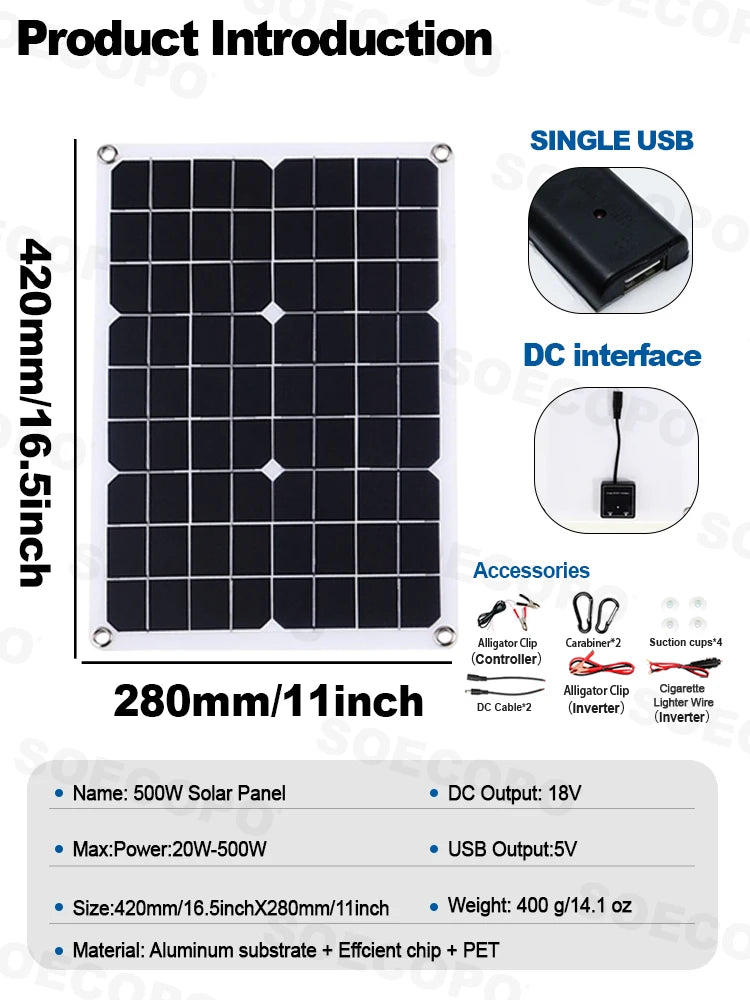 Complete Solar Kit-solar Panel+650W 6000W Peak Inverter+controller