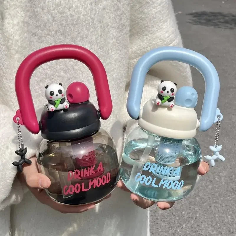 1Pcs 800ml Carrying Kettle Large Capacity High Aesthetic Value Straw Water Cup Tea And Water Separation Large Belly Cup Zpaxo
