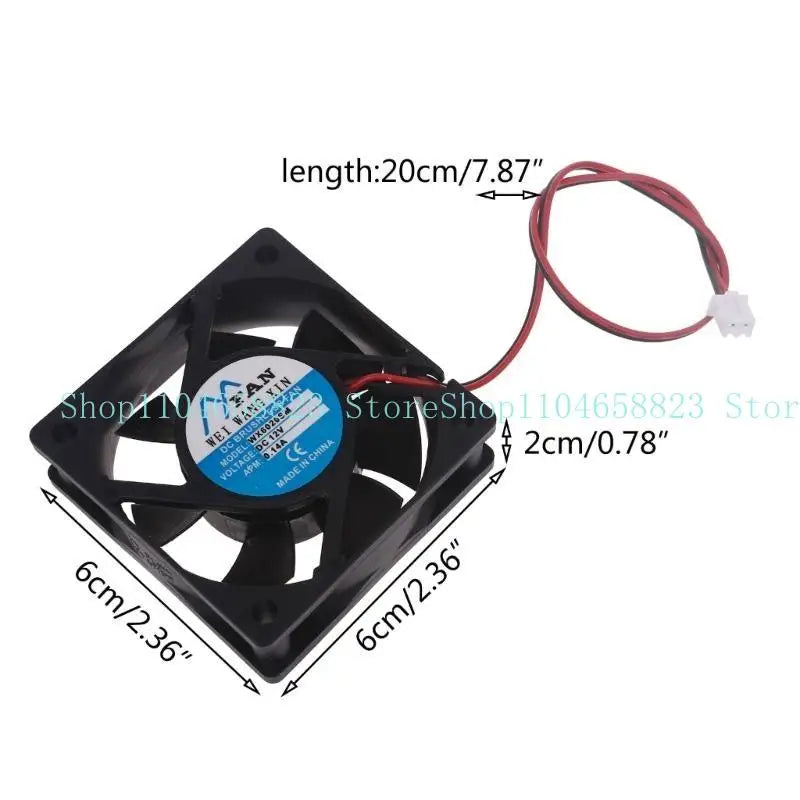4500RPM CPU Cooling Fan 6020 0.2A 60mm for DC Brushless Sleeve Bearing Temperature Control Server Cooler 2Pin Zpaxo