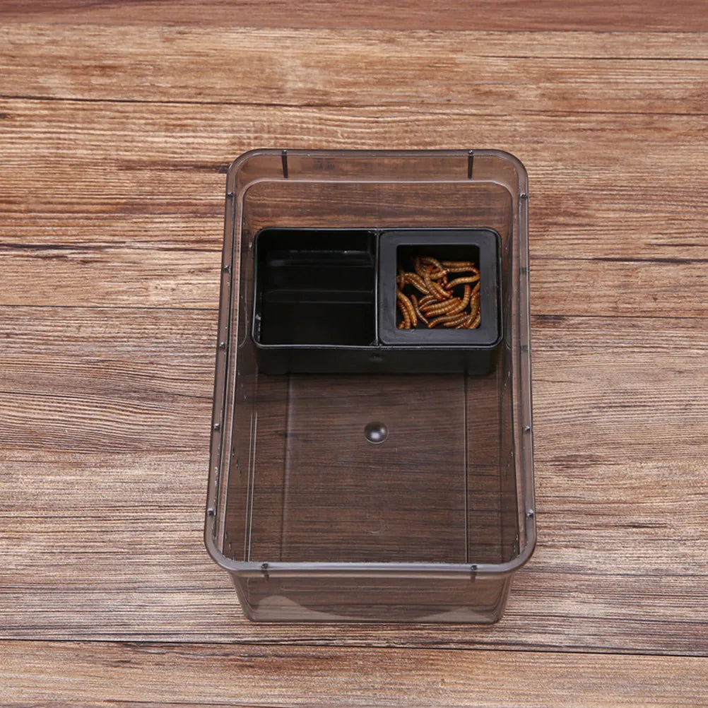 Reptile Feeding Boxes Double Grid Breeding Cases Ventilated Temporary