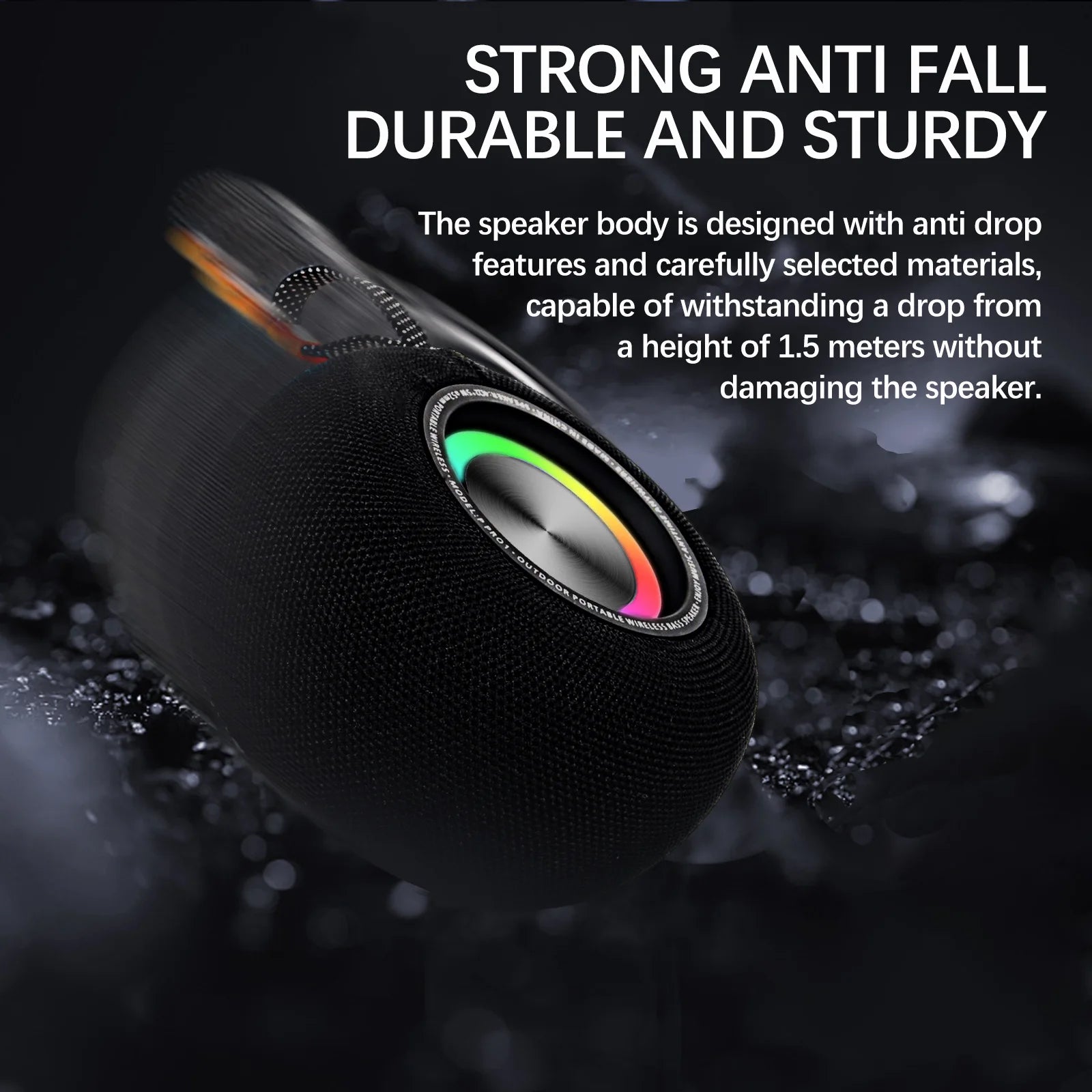 Bluetooth Wireless Speaker Small Portable Steel Gun Heavy Metal Zpaxo