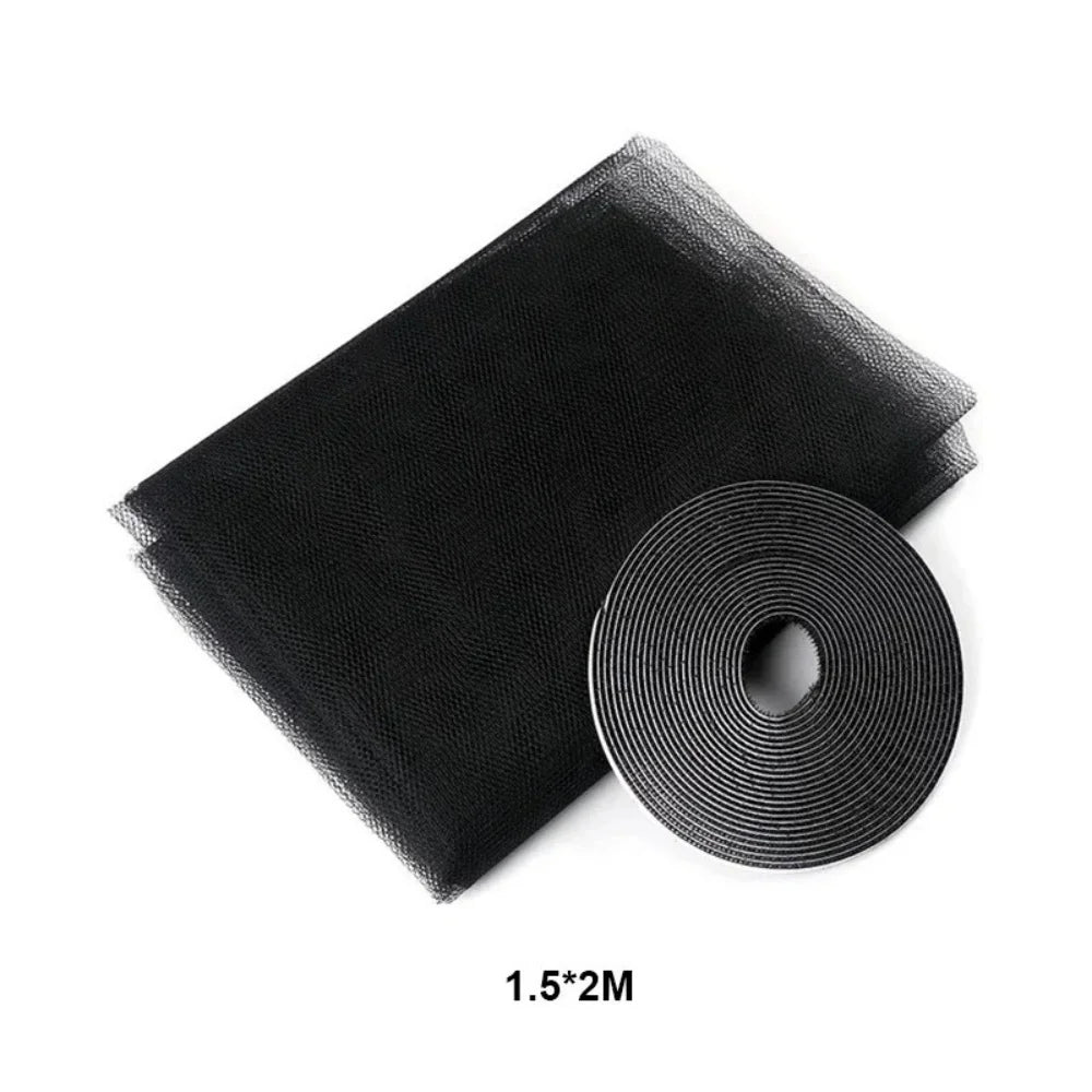 Anti Fly Mosquito Net DIY Self-Adhesive Fly Mosquito Window Net Mesh Mosquito Insect Bug Net Curtains Zpaxo 1.5x2 Black
