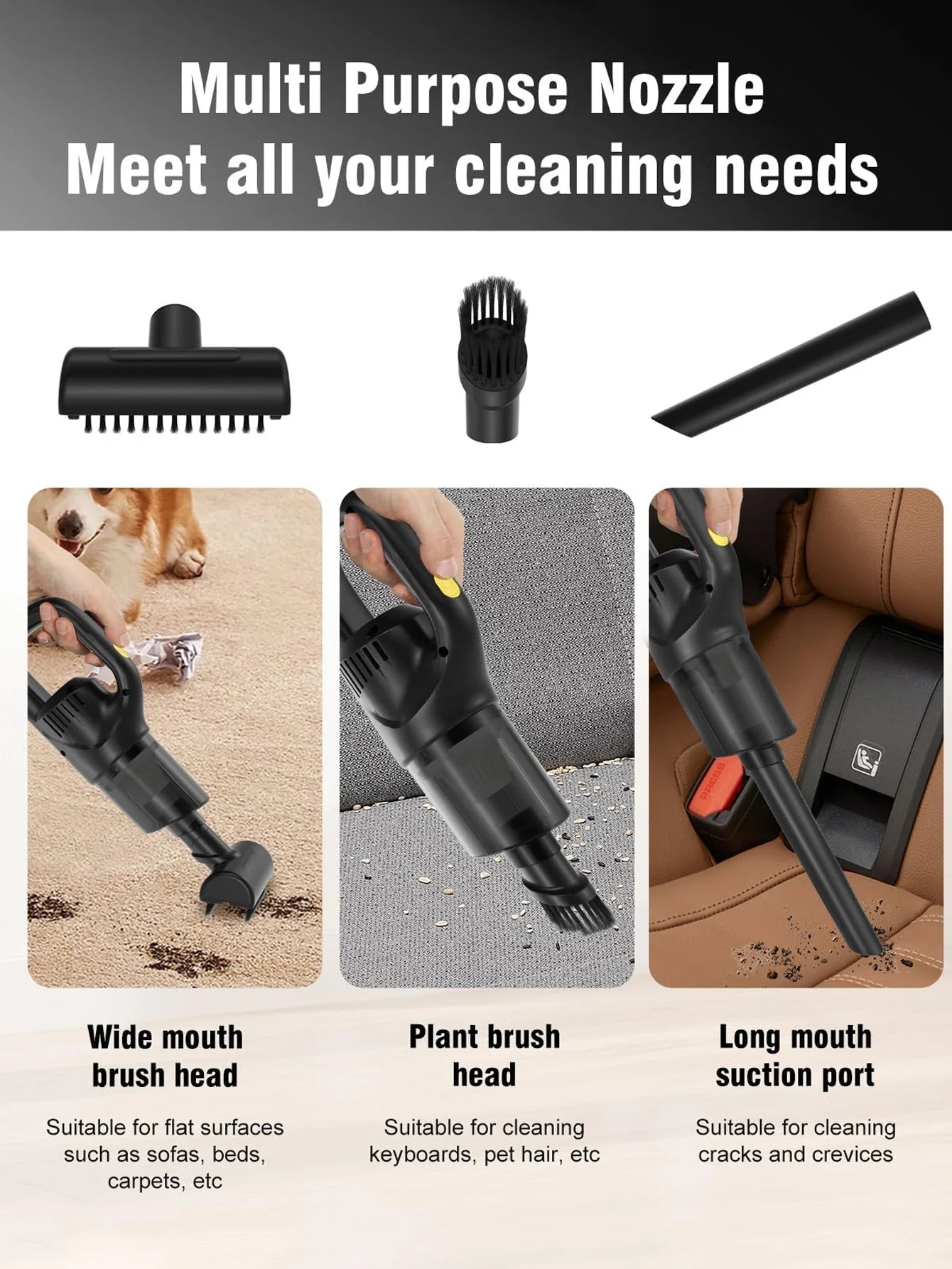 Portable Wireless Car Vacuum Cleaner Chargeable 120W High Power Vacuum Cleaner for Home and Car Dual Use Mini Cleaning Machine Zpaxo