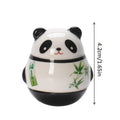 Japanese Ceramic Panda Doll Crafts Tumbler Toy Lucky Charm Fortune Zpaxo A