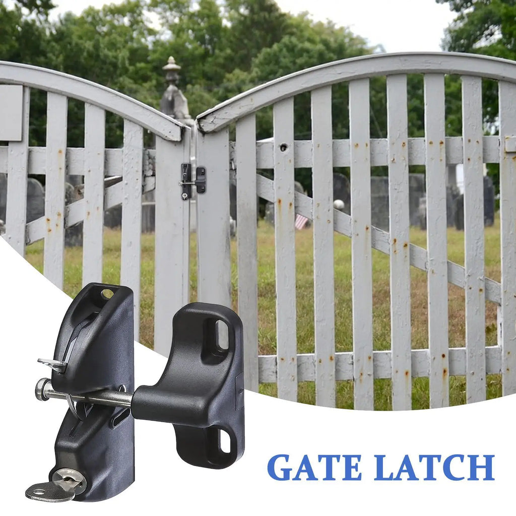 Gate Latch Automatic Locking Gate Lock Secure Latch with 2 Keys for Wooden Metal Door Barn Farm Livestock Enclosure Garden Patio Zpaxo