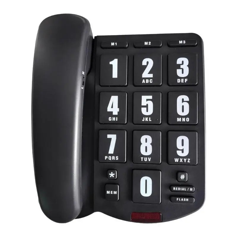 652F Big Button Landline Phone Desktop Telephone Loud Ringtone Fixed Zpaxo Black CN