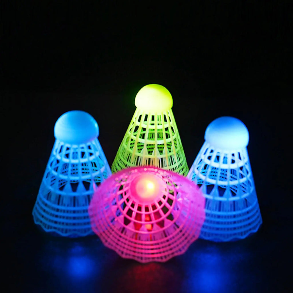 3Pcs LED Badminton Ball Glowing Light Up Plastic Badminton Shuttlecocks Colorful Lighting Balls Sports Training In/Outdoor Game Zpaxo Default Title