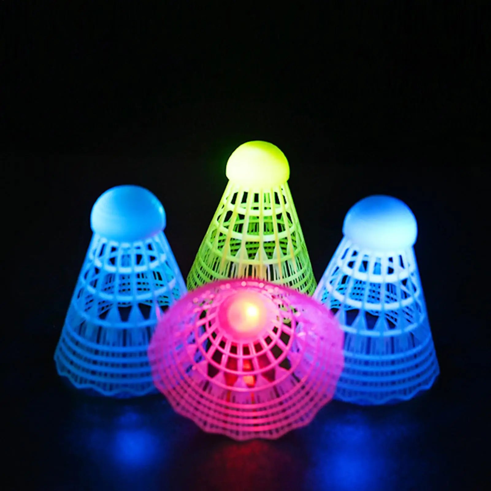 3Pcs LED Badminton Ball Glowing Light Up Plastic Badminton Shuttlecocks Colorful Lighting Balls Sports Training In/Outdoor Game Zpaxo Default Title