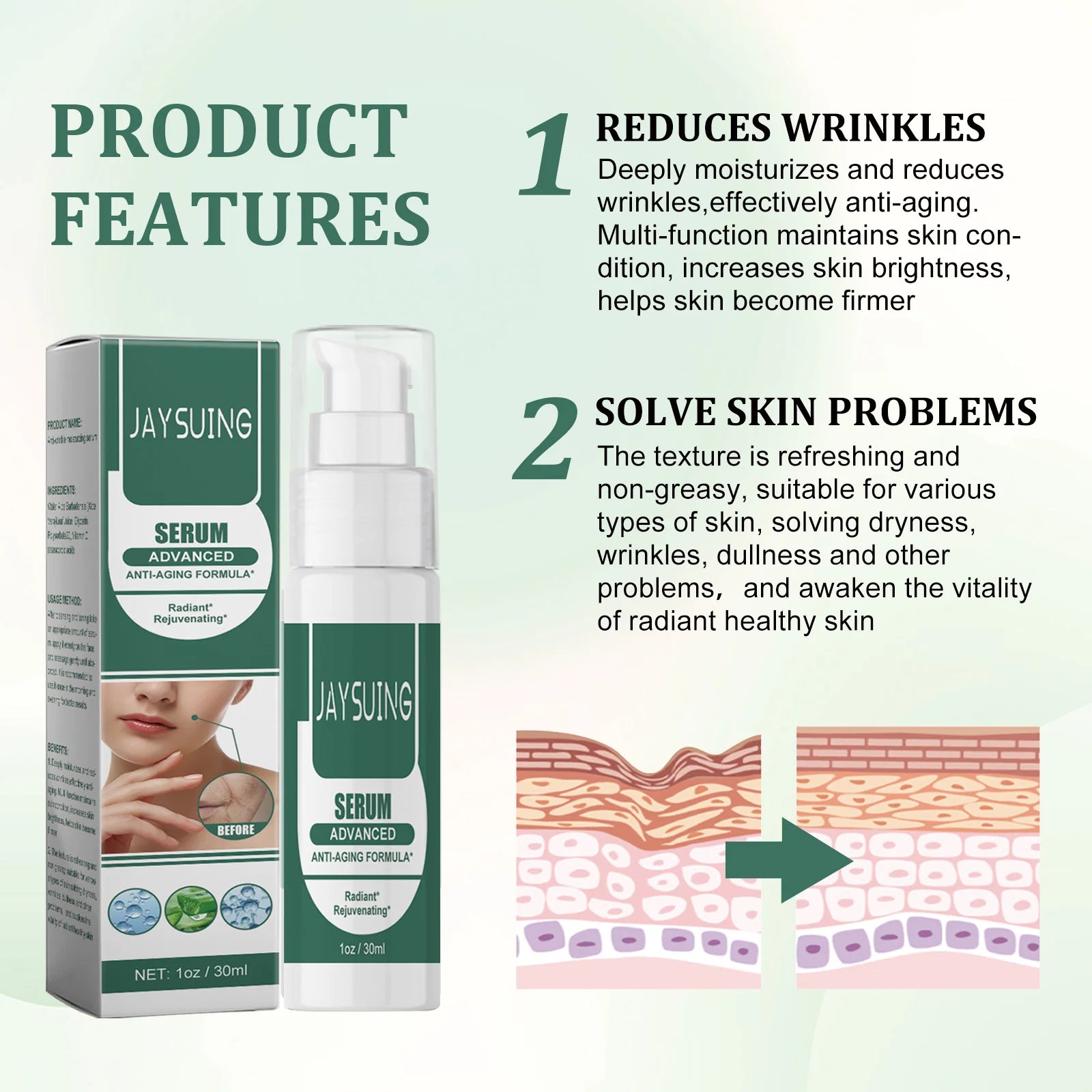 Jaysuing Face Essence – Moisturizing, Firming & Pore Minimizer Face Serum Essence Zpaxo