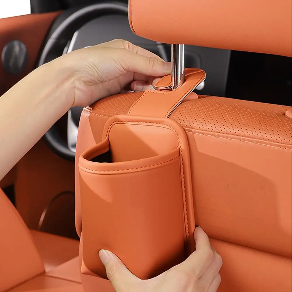 PU Leather 1 Car Seat Hook Multi-functional Metal Headrest Hanger Zpaxo