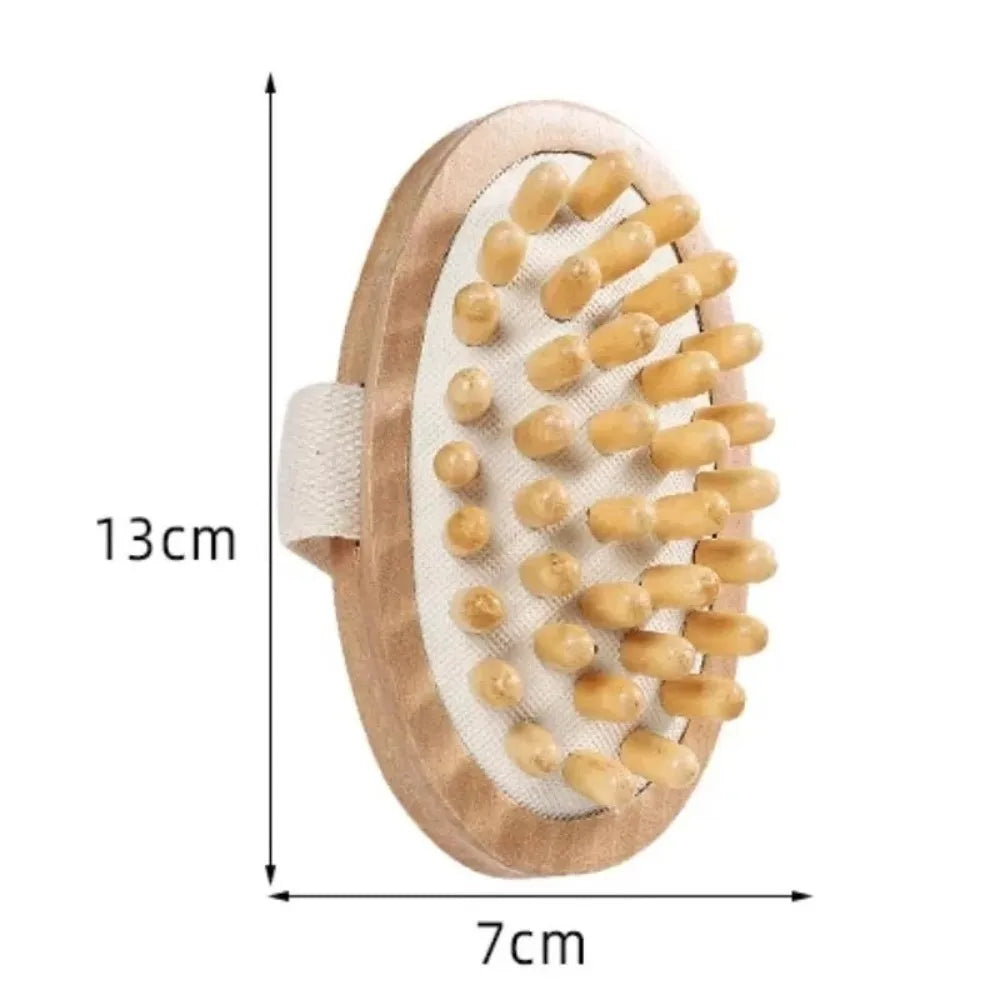 Portable Body Shaping Brush Air Cushion Design Manual Wooden Massager Lightweight Scalp Massage Brush Muscle Relaxation Zpaxo