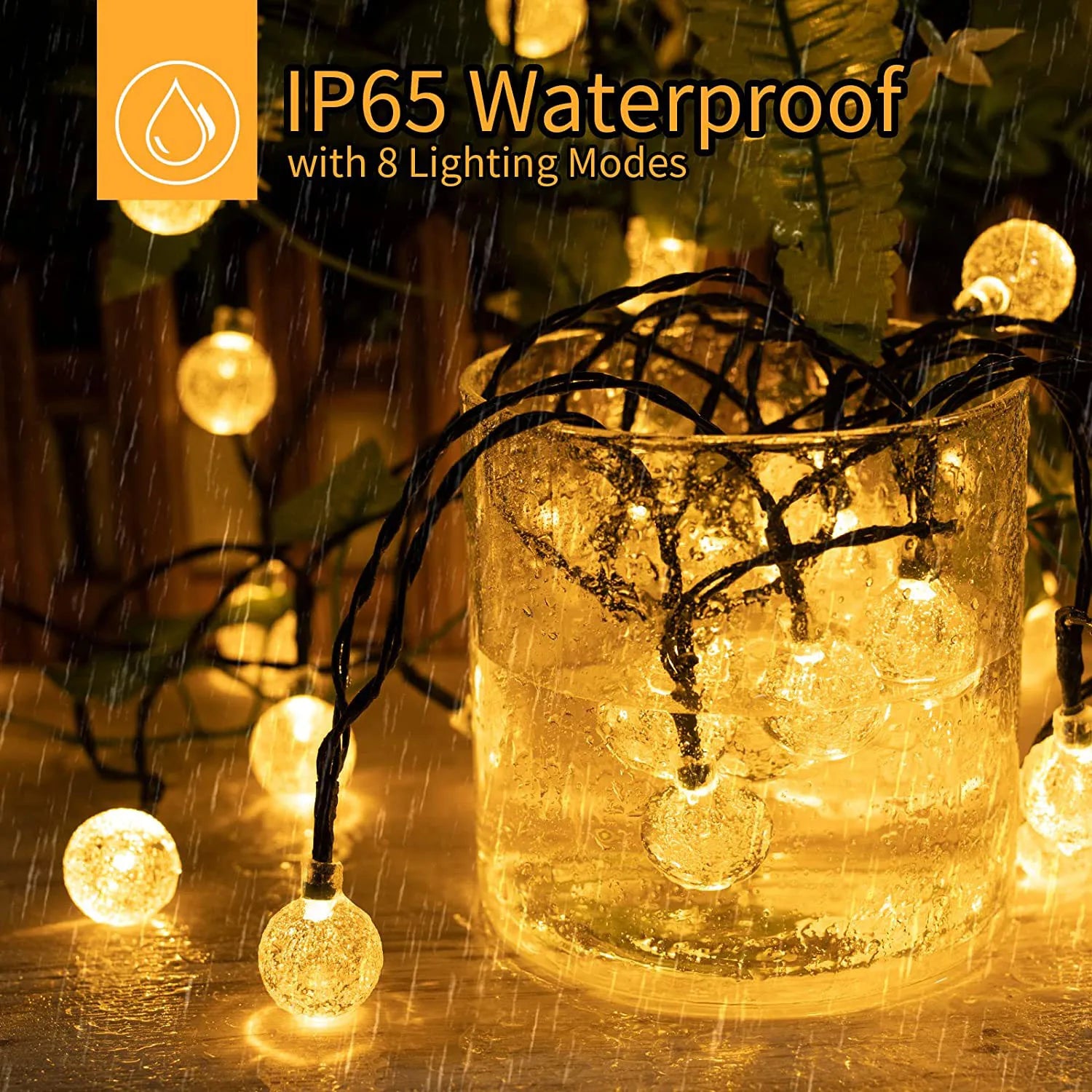 Solar String Lights Waterproof Lighting 8 Modes Crystal Led Lamp Zpaxo