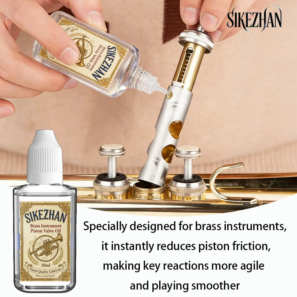 Premium Brass Valve Oil for Trumpet Trombone Tuba - Long-Lasting Piston Lubricant, Smooth Action & Fast Response Brass Care Oil Zpaxo