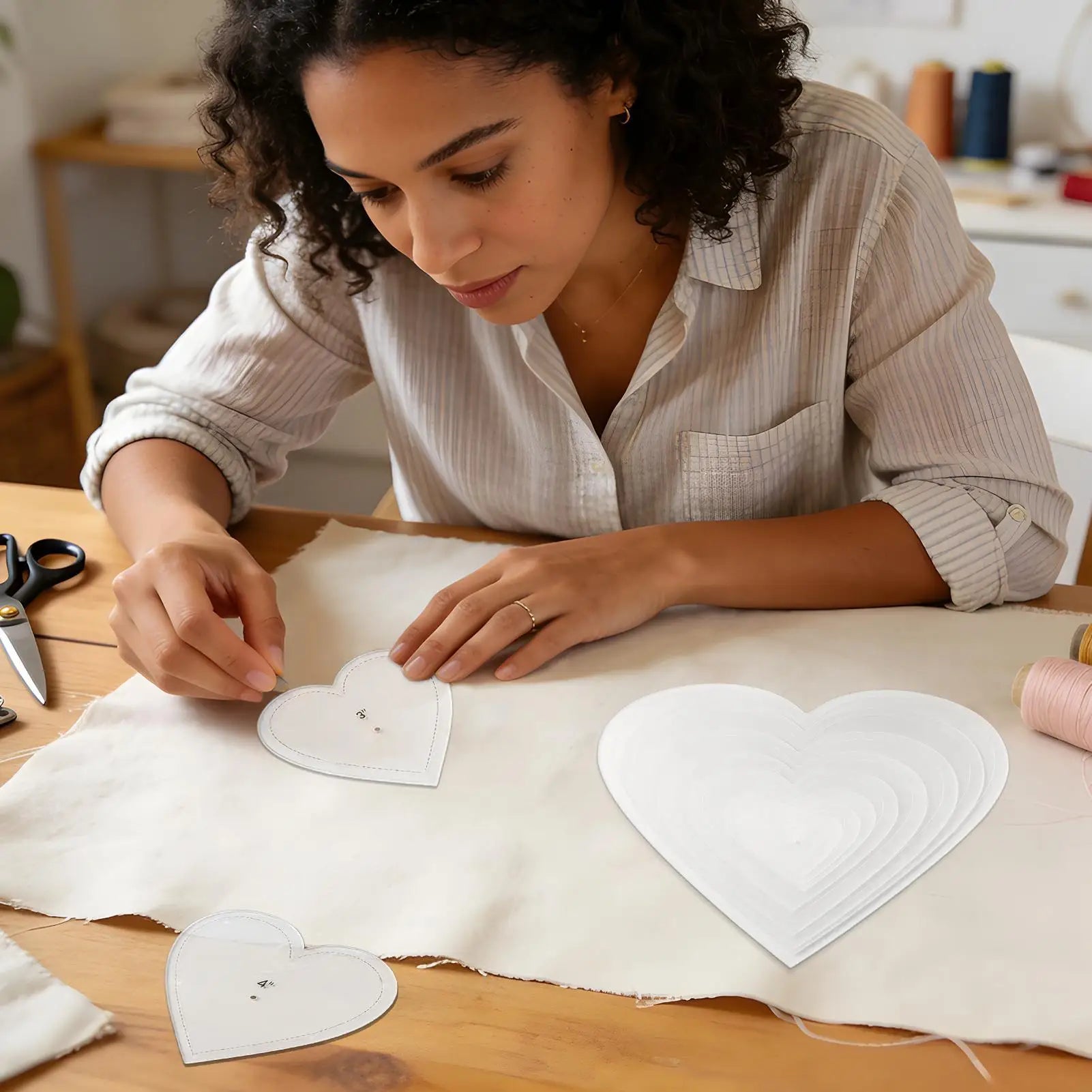 Acrylic Quilting Templates Heart Shape Tools Cutting Patterns Women