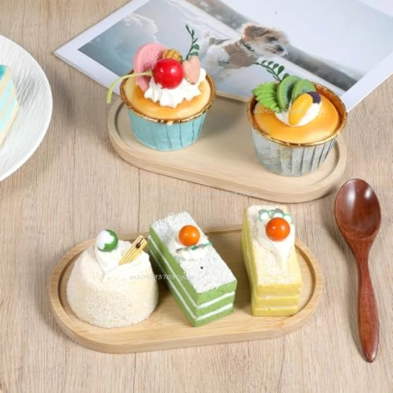 Multi Bamboo Tray Wood Saucer Flower Pot Tray Cup Pad Coaster Plate for Kitchen Decorative Plate Creative Coaster Coffee Cup Mat Zpaxo
