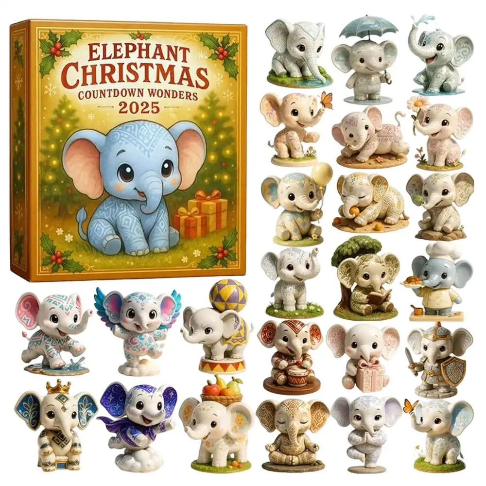 Christmas Countdown Calendar 24 Days 2D Acrylic Elephant Design