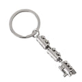 Train Model Mini Train Model Alloy Keychain Metal Movable Joint Movable Joint Train Keyring Alloy Creative Train Model Keychain Zpaxo silver
