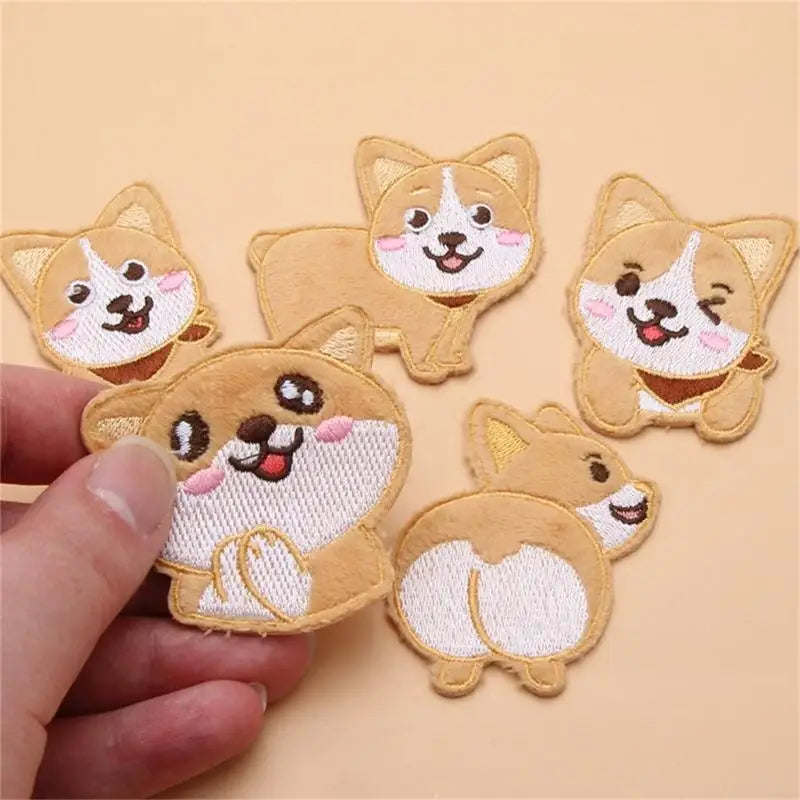 10Pcs Dog Fabric Iron On Patches Adhesive Embroidery Appliques For Garment Jackets Hat Bag Coat Clothing Decoration Zpaxo
