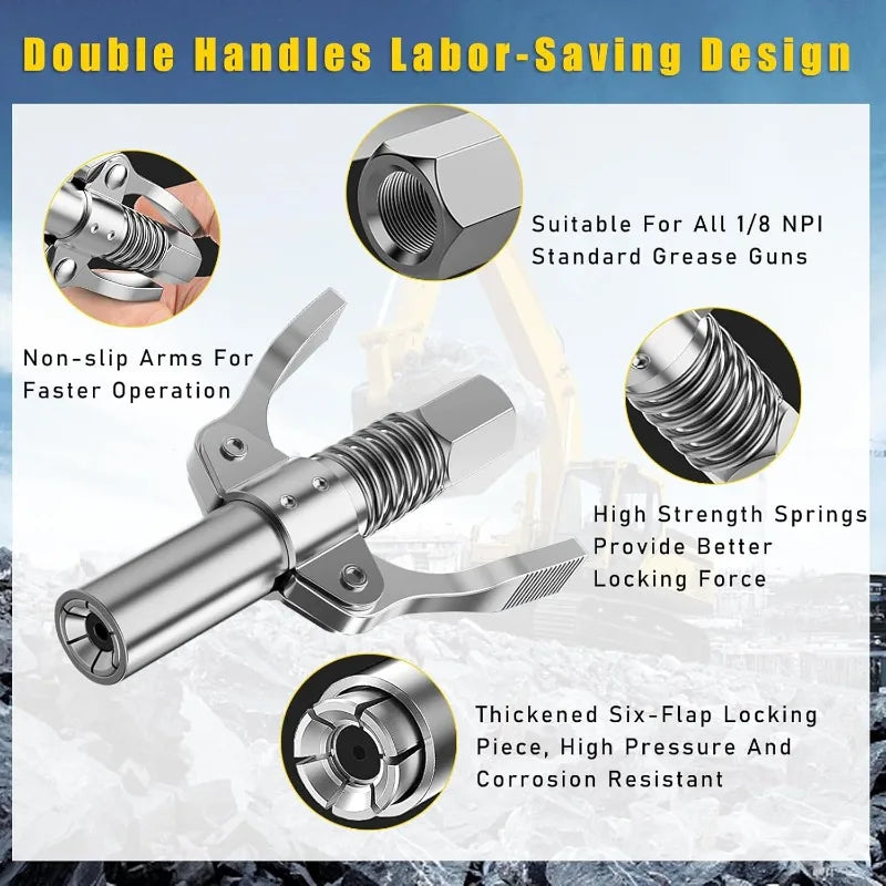 10000 PSI Mini Manual Grease Gun Coupler & Lube Pump Tool