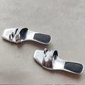 Women Slippers Casual Anti-slip Designer Comfortable Outdoor Sandals Zpaxo Silver 35