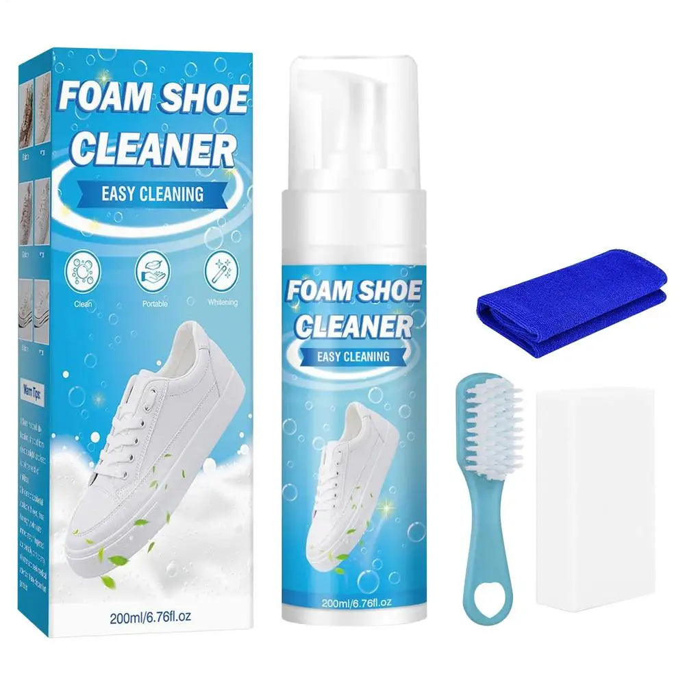 White Shoe Cleaner Foam Stain Remover Sneaker Cleaning Towel No Wash