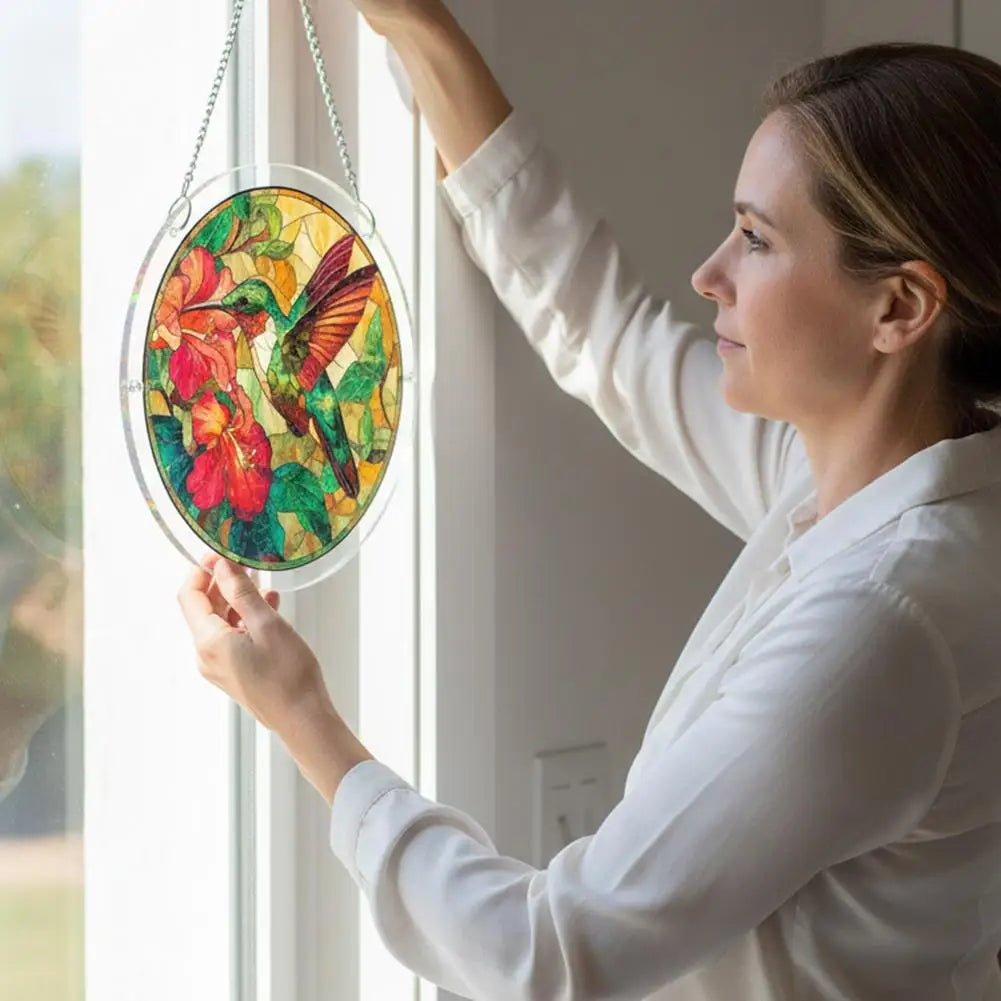 Acrylic Puzzle Suncatcher, Colorful Sun Catchers Suncatcher DIY Window Hanging Home Decor, Birthday Gift for Women Men Wife Mom Zpaxo