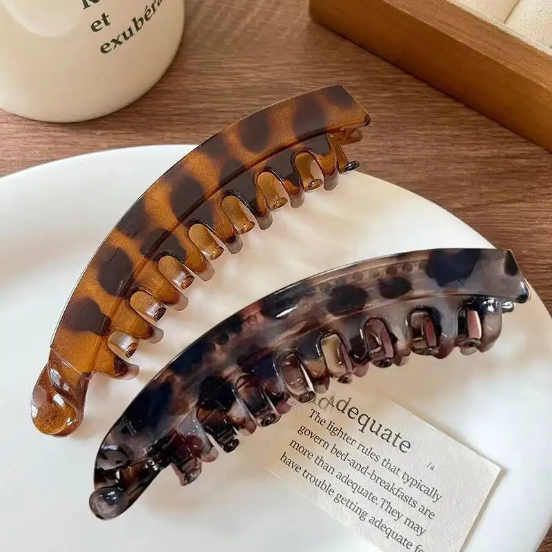 Tortoiseshell Banana Hair Clip Fish Shaped Hairpin For Women Hair Accessories Hairgrips Twist Clamp Ponytail Barrettes Headwear Zpaxo 2pcs