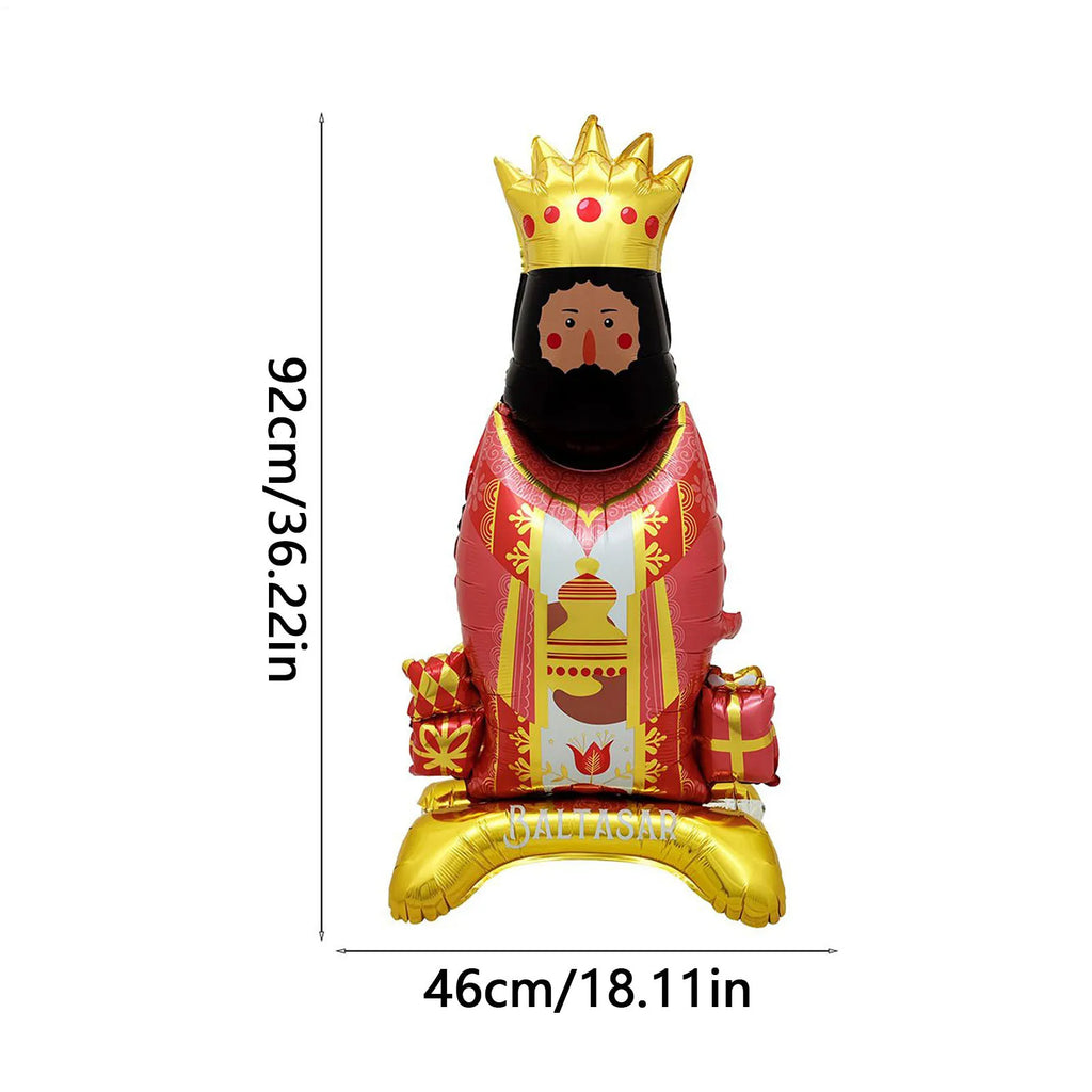 Party Balloons 3 Pieces King Shape Standing Holiday Supplies Inflatable Holiday Balloons for Party Planners Christmas Home Shop Zpaxo